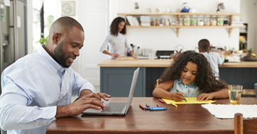 Young family family friendly working